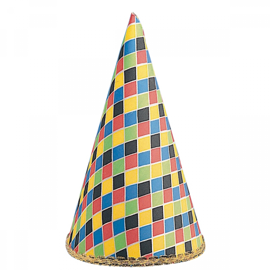 cappello carnevale a cono arlecchino in plastica (ct5617-244)