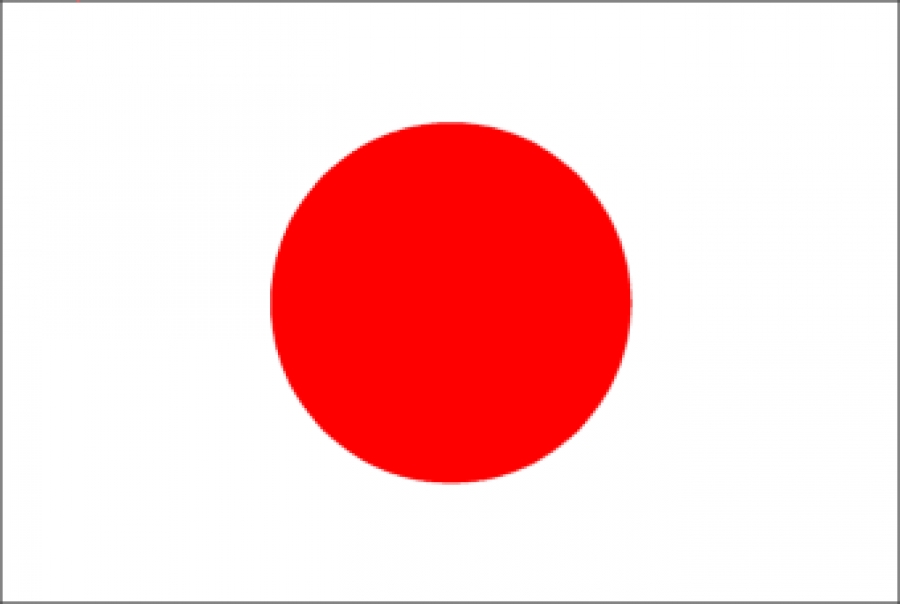 LA FABBRICA DELLO SPORT Bandiera Giappone Giapponese CM 90X140 100% Poliestere con Lacci 